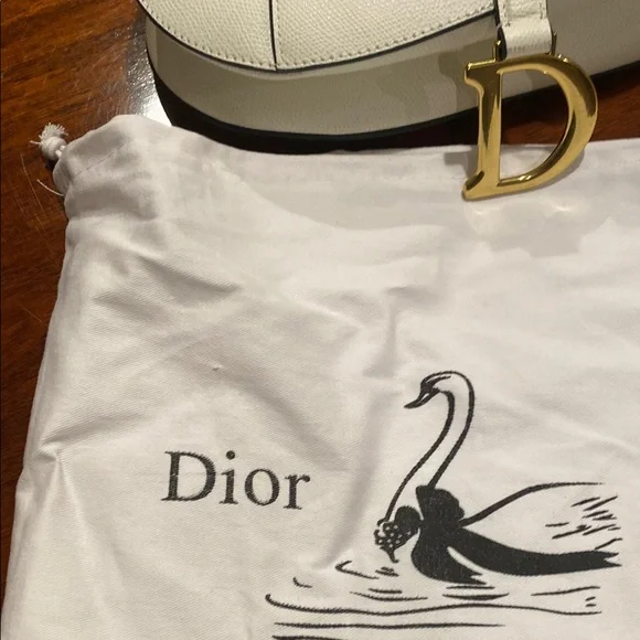 Dior White Saddle Shoulder Bag with Gold Hardware - Picture 3 of 9